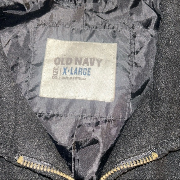 Old Navy Jacket Mens XL Black Wool Varsity Lettermans Bomber Preppy - Picture 4 of 5